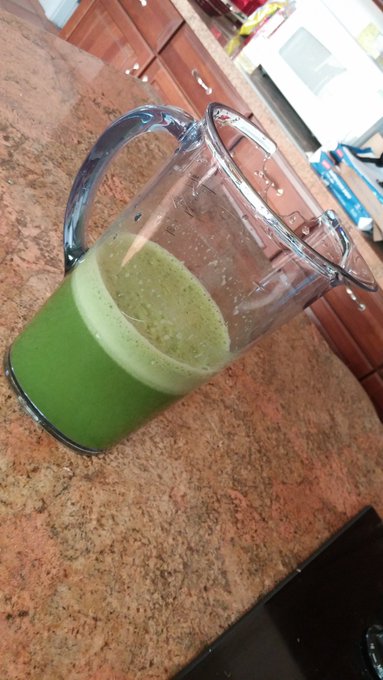 Todays juice: Collard Green, Apple, Cucumber, Lemon and Basil What are you putting in your body? #nutrition<a href="/tag/nutrition"class="tags"><span>#nutrition</span></a><a href="/tag/success"class="tags"><span>#success</span></a>