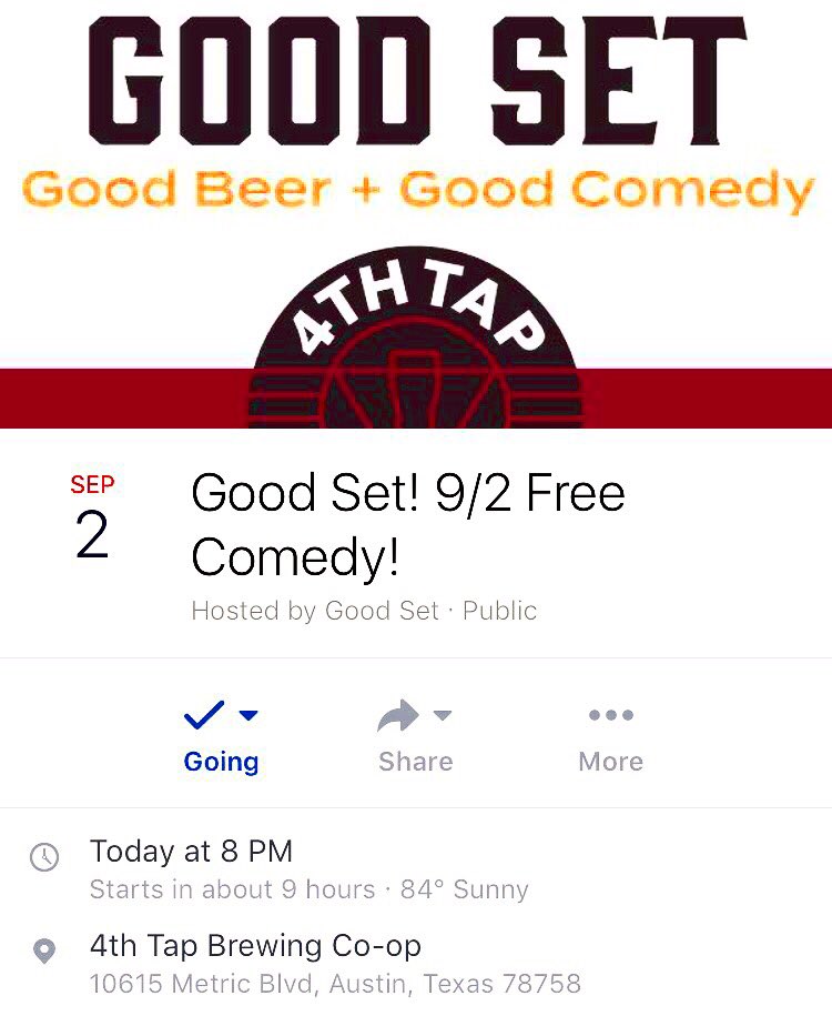 ivaninspace's tweet photo. #4thTapBrewing #GoodSet! #Austin #Texas #Comedy #StandupComedy #Ivaninspace https://t.co/gxIKvT4y2Q