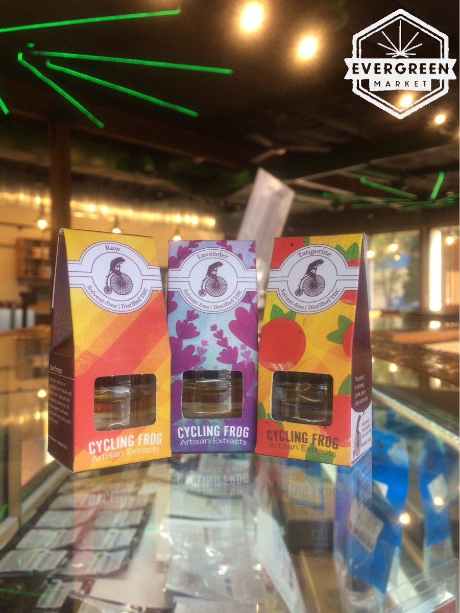 EVERGREENMKT's tweet photo. Happy #Shatterdaze Make sure to come by through Monday for added #LaborDay Specials like #distillate from #CyclingFrog #yay on sale now! https://t.co/geRYIjUAiE