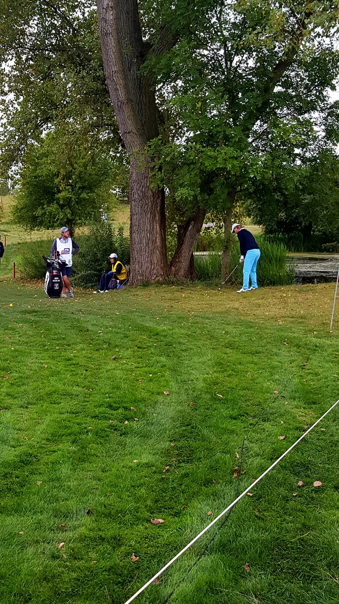 When you just hit a birdie, let's find the nearest tree to challenge yourself. Awesome recovery shot, made par! #treeman #CzechMasters