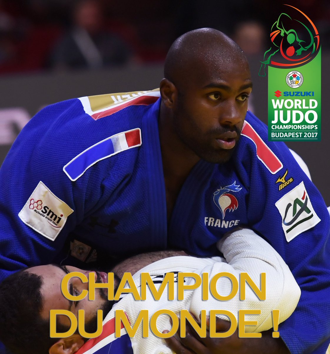 francejudo's tweet photo. TEDDY RINER REMPORTE SON 9E TITRE DE CHAMPION DU MONDE !!!!!!!!! #Teddy9 #JudoWorlds2017
🇫🇷️🥇🥇🥇🥇🥇🥇🥇🥇🥇🇫🇷️ https://t.co/Ez1ykq3odZ