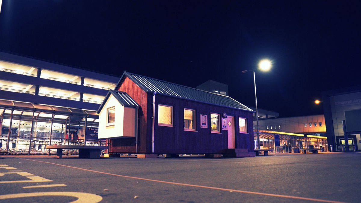 SceneItmedia's tweet photo. Late one last night filming with @CarbonDynamic for the @SocialBite_ #Homelessvillage at #EdinburghAirport https://t.co/cVDzPRZ9Cj