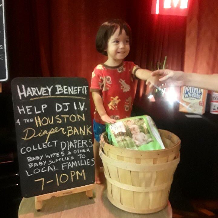 MKTBAR's tweet photo. TONIGHT's DJ @IVLeagueHard will be collecting diapers to donate to @houstondiaper ! You can drop off diapers anytime today.  
#houstonstrong https://t.co/QPNhFnHZkj