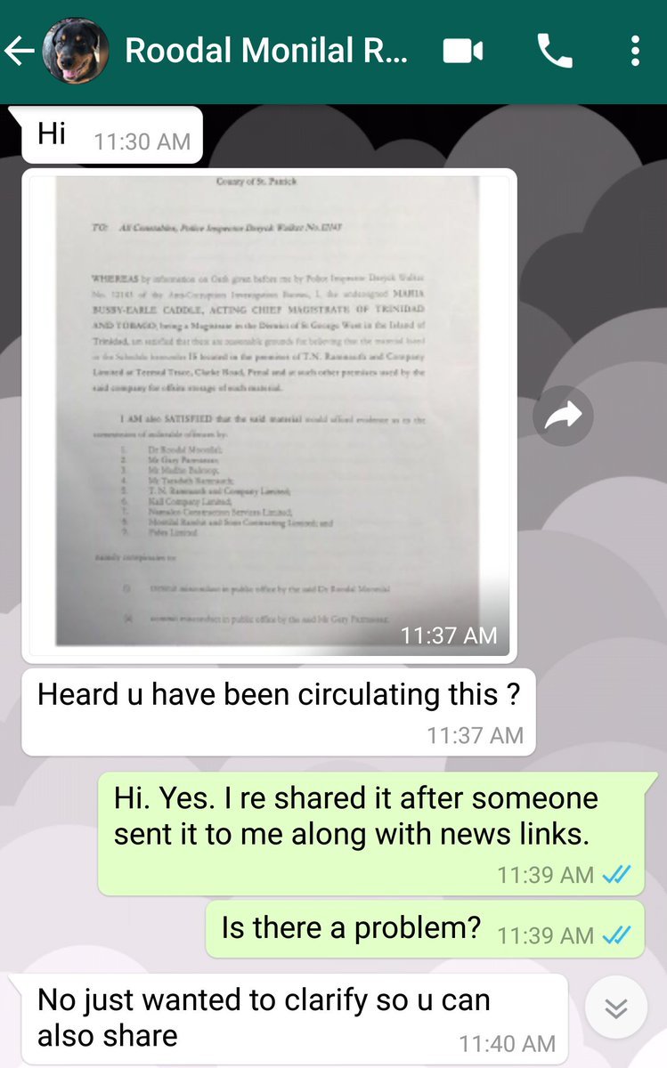 rhodabharath's tweet photo. 1/2: Dr Moonilal responds to the image of the warrant I shared.#EMBD #MisconductInPublicOffice https://t.co/xEyaXNlp9C