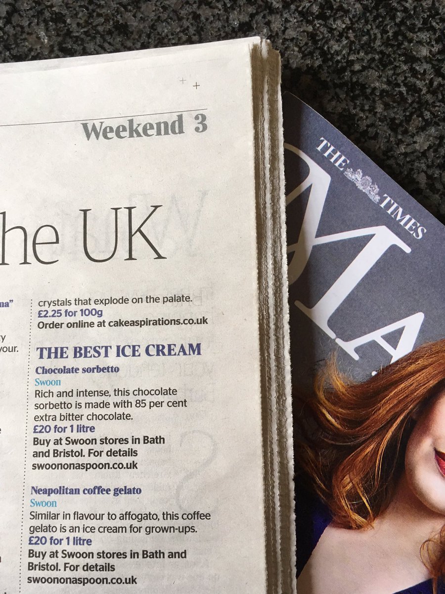 SwoonGelato's tweet photo. Delighted by @TimesFood @thetimes @guildoffinefood The Best Ice Cream UK #greattasteawards #top40 #visitbath #visitbristol #swoonatics https://t.co/SMQW5xWGlw