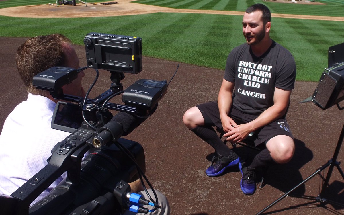 Bob_Holtzman's tweet photo. Please check out the #InfieldChatter app later today.  @Rockies pitcher Chad Bettis gets personal about his fight w/cancer on #KCancerDay. https://t.co/g7fQDPxyVZ