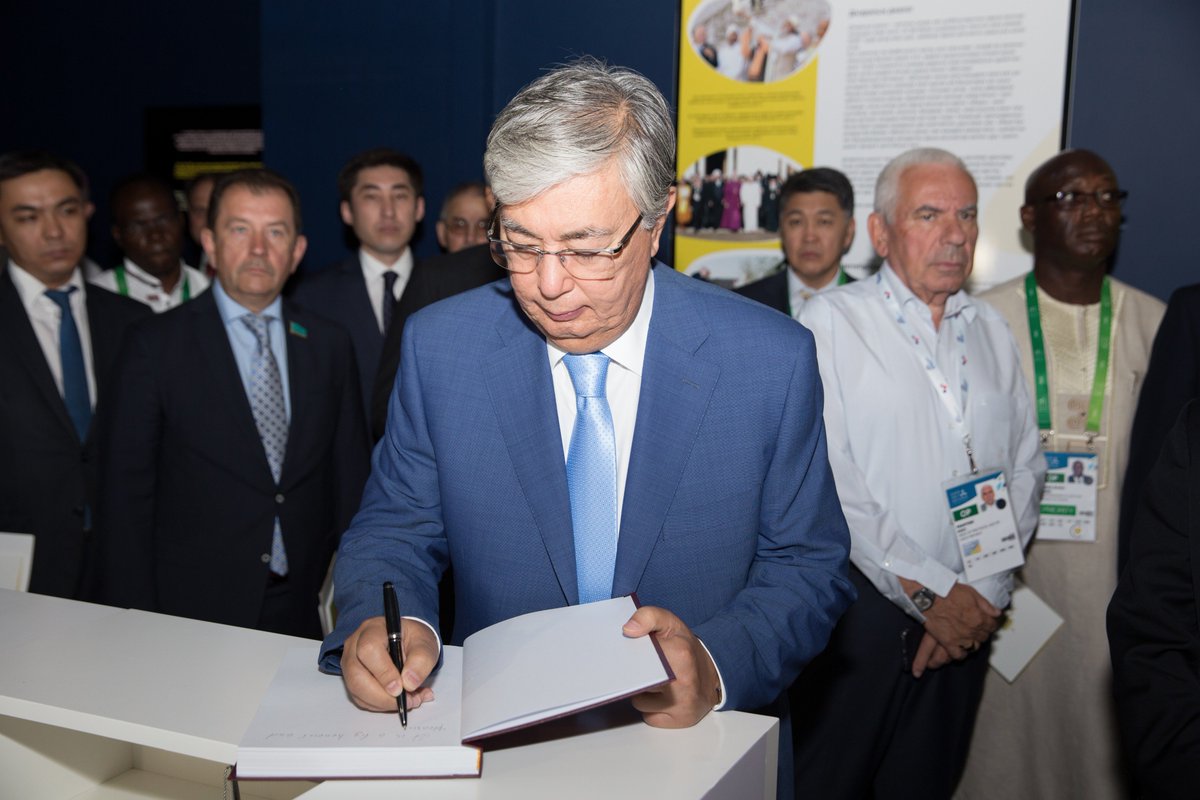 vaticanpavilion's tweet photo. The #HolySee and the Kazakh government delegation visiting the #VaticanPavilion at @Expo2017_Int in occasion of their #NationalDay https://t.co/ZO9eMYFTSp