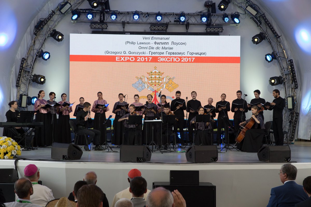 vaticanpavilion's tweet photo. The #NationalDay of the #VaticanPavilion at @Expo2017_Int https://t.co/UKDOeqAlHz