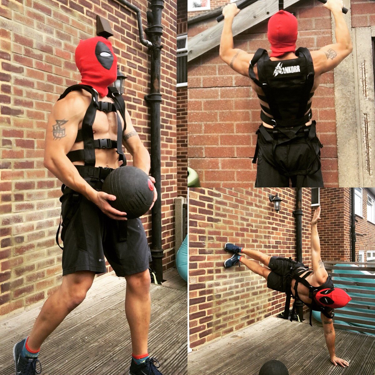 AndyMacaulay6's tweet photo. #DADPOOL #deadpool 
#lifetraining #fitness #gains #fitfam #trainathome #training #health #saturday #fatburn @VancityReynolds @MarvelStudios https://t.co/zlbI3UZT7B