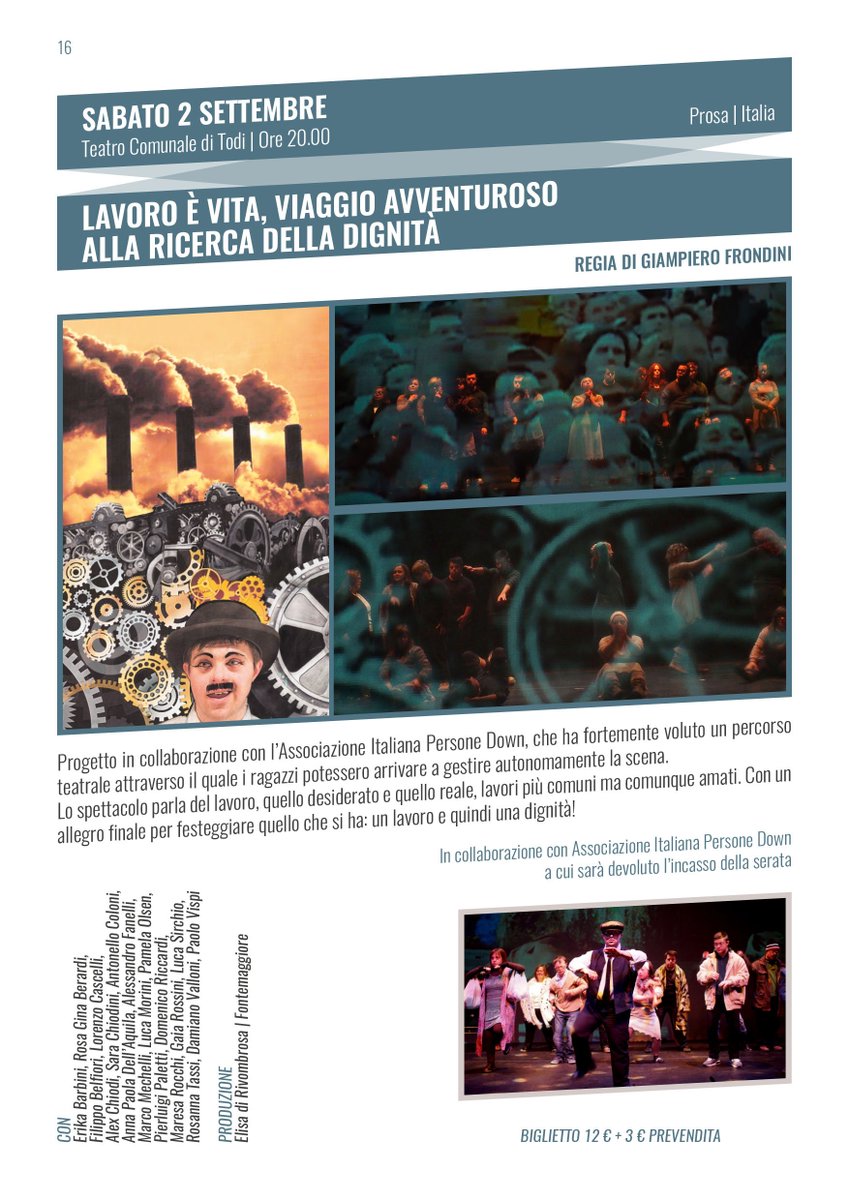 Questa sera #Todifestival #TeatroComunale un "Viaggio Avventuroso Alla Ricerca Della Dignità" in collaborazione con <a href="/AIPDnazionale/">AIPD Nazionale</a>