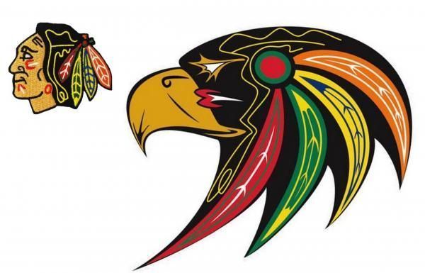 IndianCountry's tweet photo. Culturally Appropriate Chicago Blackhawks Logo by First Nations Artist Goes Viral https://t.co/SsYU6itkQI https://t.co/nuegn3rA5j