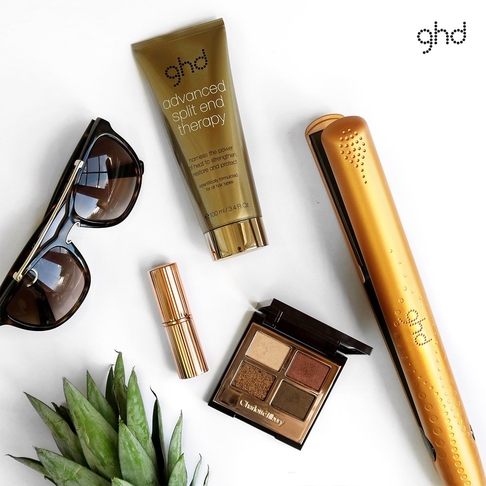 ghdspain's tweet photo. ¿Vuelves de vacaciones con el pelo castigado por el sol y la playa? Repara tu melena con #ghdadvancedsplitendtherapy y #ghdambersunrise 🌞💃 https://t.co/xrxeqpok5H