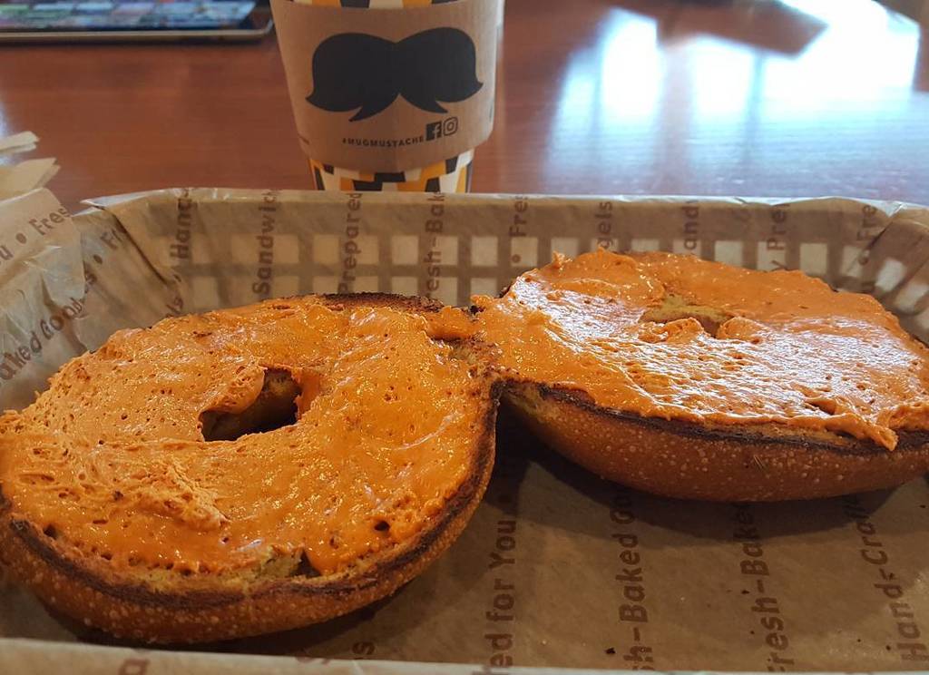 flerger's tweet photo. Nice and cool outside this morning. Time for a pumpkin bagel and pumpkin shmear. #fallhurryup #allthepumpkinythinโฆ https://t.co/IOIFZTNJEl https://t.co/uoX6Ykg4AH