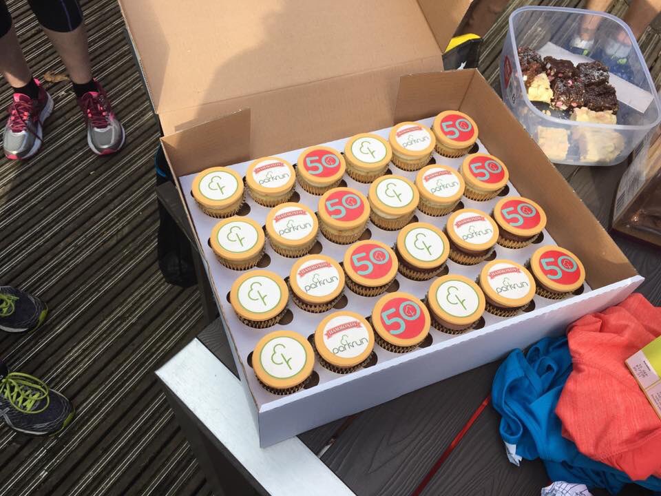 RunDMCrunners's tweet photo. @KLparkrun #RunDMC celebrate #50parkruns for Justeene, Richard and James Hammond hug round of applause https://t.co/1zbZw2pI5X