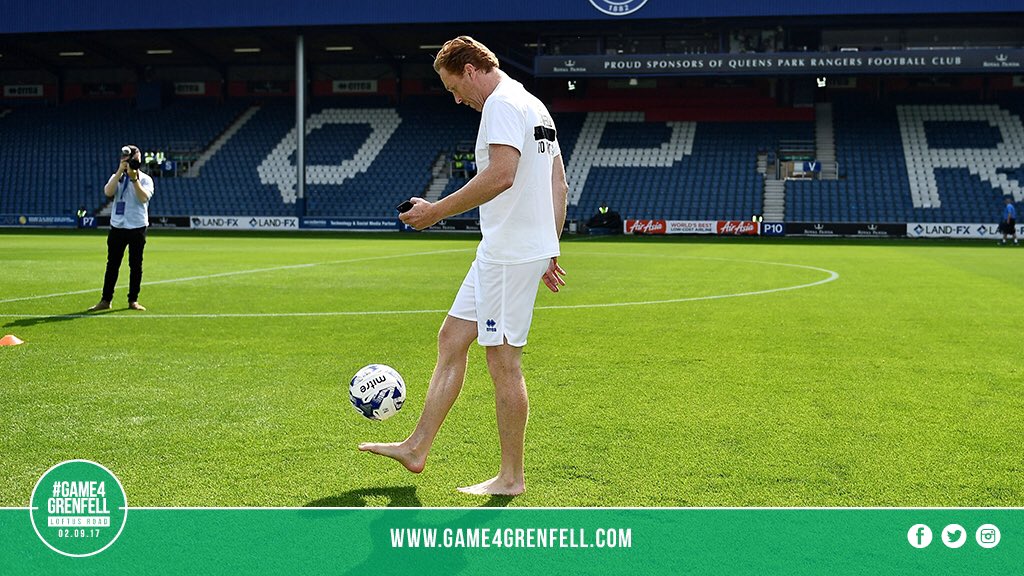 QPR's tweet photo. ⚽️ @lewis_damian shows off a few skills before #Game4Grenfell! https://t.co/KI0P9zPff4