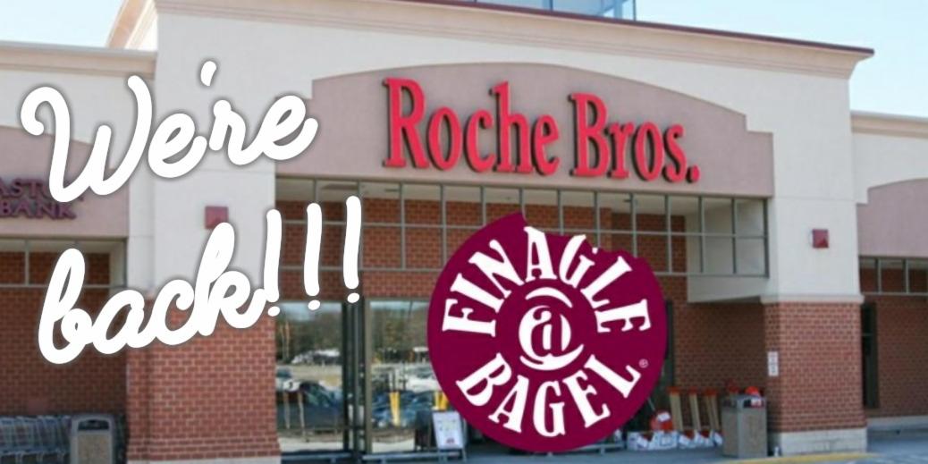 FinagleaBagel's tweet photo. .@Roche_Bros shoppers, we're back! Find Finagle in the bakery department at your local store. https://t.co/KriGDeUzG8