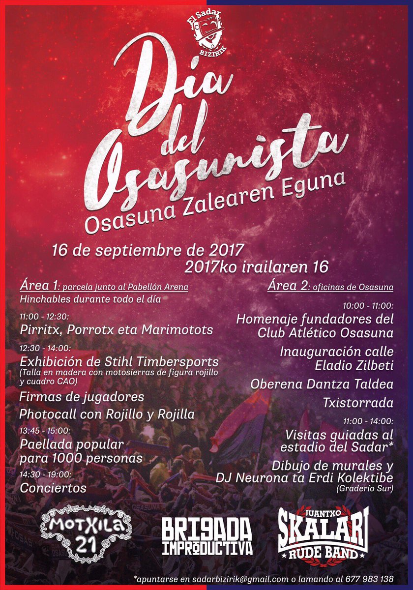 sadarbizirik's tweet photo. Ahora solo faltáis vosotr@s!!!
#DíadelOsasunista                               #OsasunazalearenEguna https://t.co/6Y53zbE99f