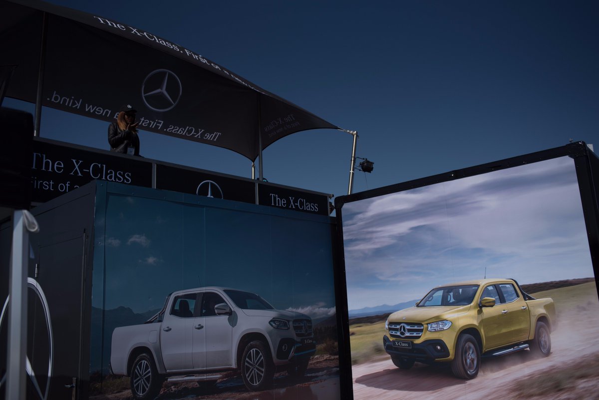 MercedesBenz_SA's tweet photo. Feel as if you're driving off in the all new premium bakkie, the Mercedes-Benz X-Class, at our cinematic experience stand! #SAMEx2017 https://t.co/bznzb3RdBm