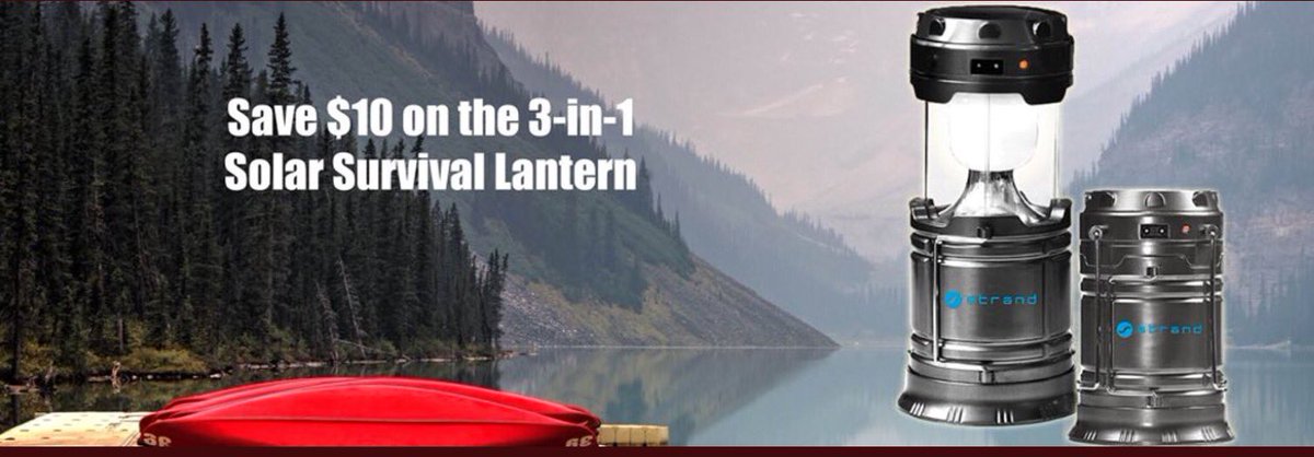 strandenergy's tweet photo. Save $10 this weekend on the 3 in 1 #solarlantern from #STRAND. Bonus gift free survival bracelet
Purchase at https://t.co/xv5ItLaO6P https://t.co/p7NnxrBQWo