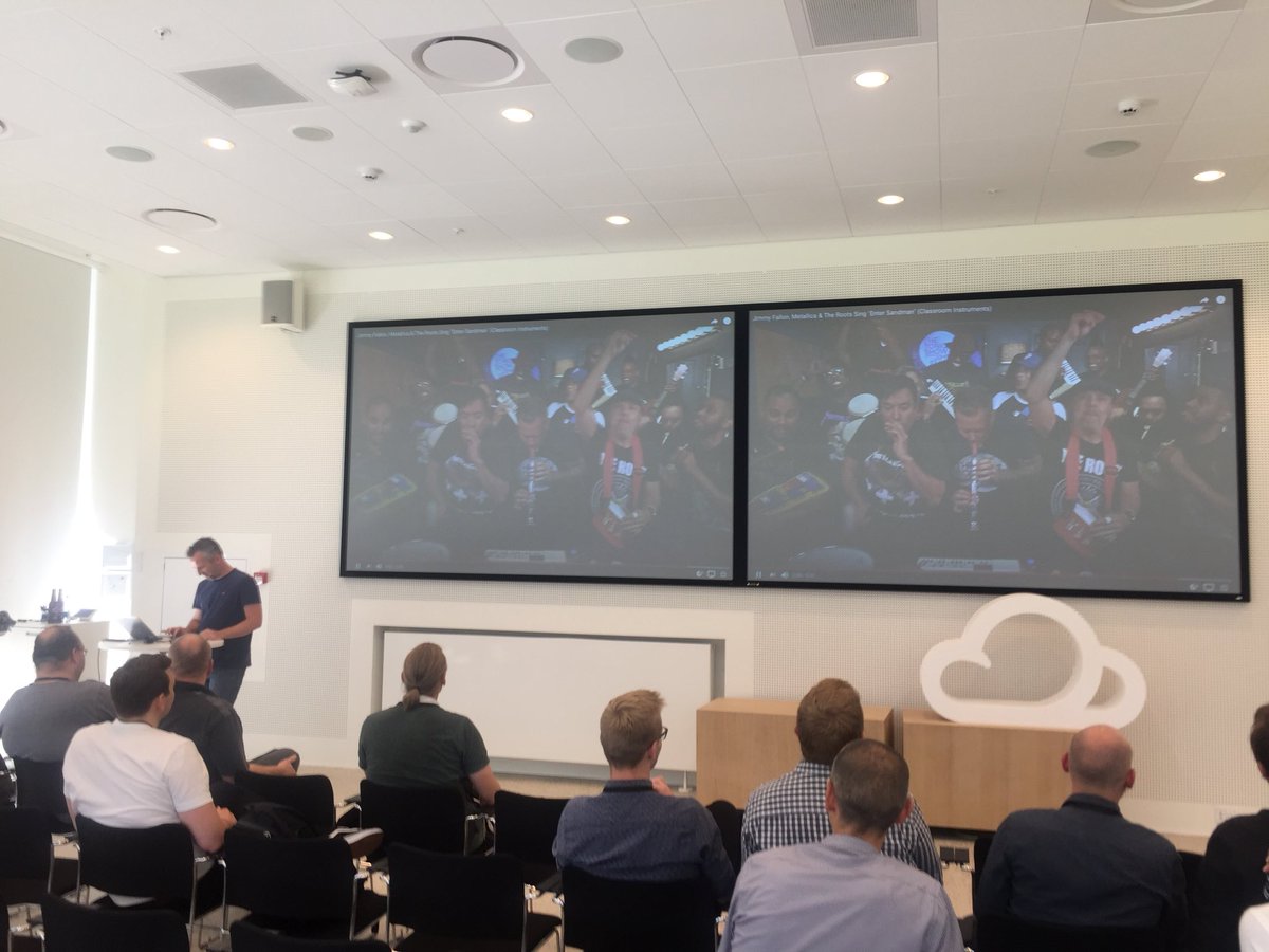 azugdk's tweet photo. Last session of the day in 0.02 starts with a blast! @RasmusHaldDK #azuresaturdaydk #AZUGDK https://t.co/ExYi9S7E4n @Microsoft_dk https://t.co/BFHqzEIyGv