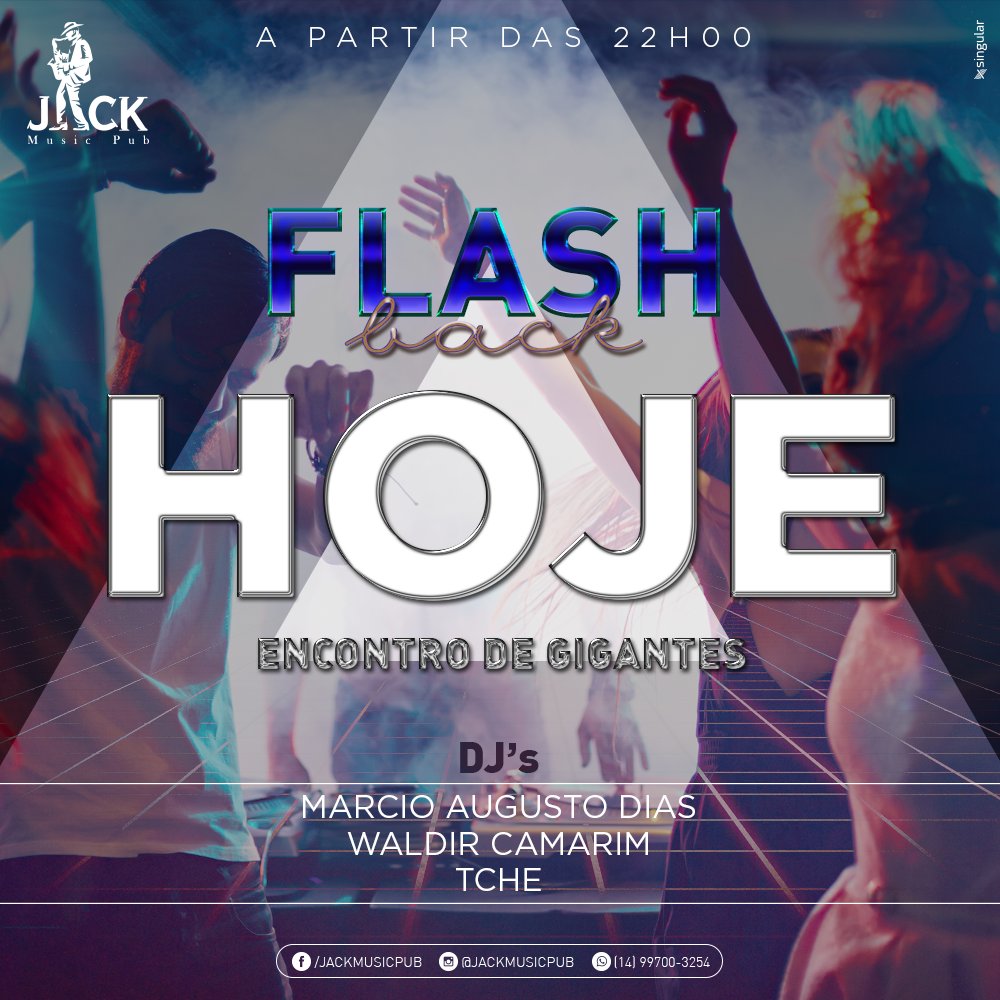 Chegou a hora de curtir o melhor do Flash Back no palco do Jack!! 🎶
Você é nosso convidado! Até lá!
Informações: goo.gl/QH2nTF