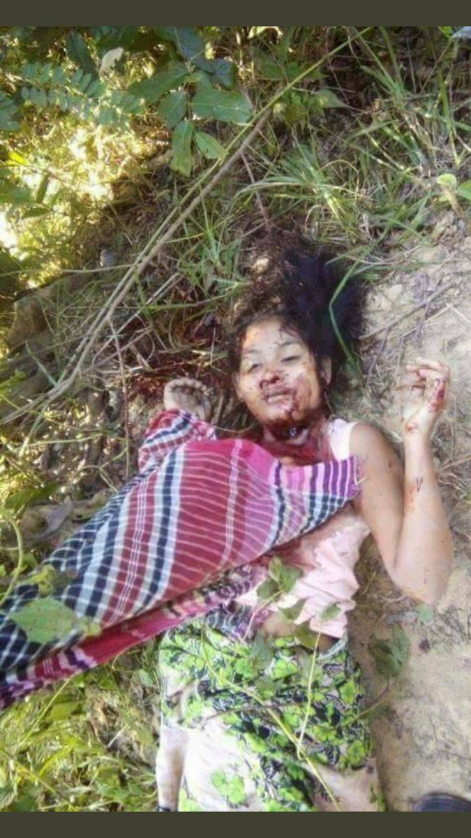 These are local #Rakhine #women who were brutally killed by #BengaliTerrorists .
Sorry for showing these #pics.