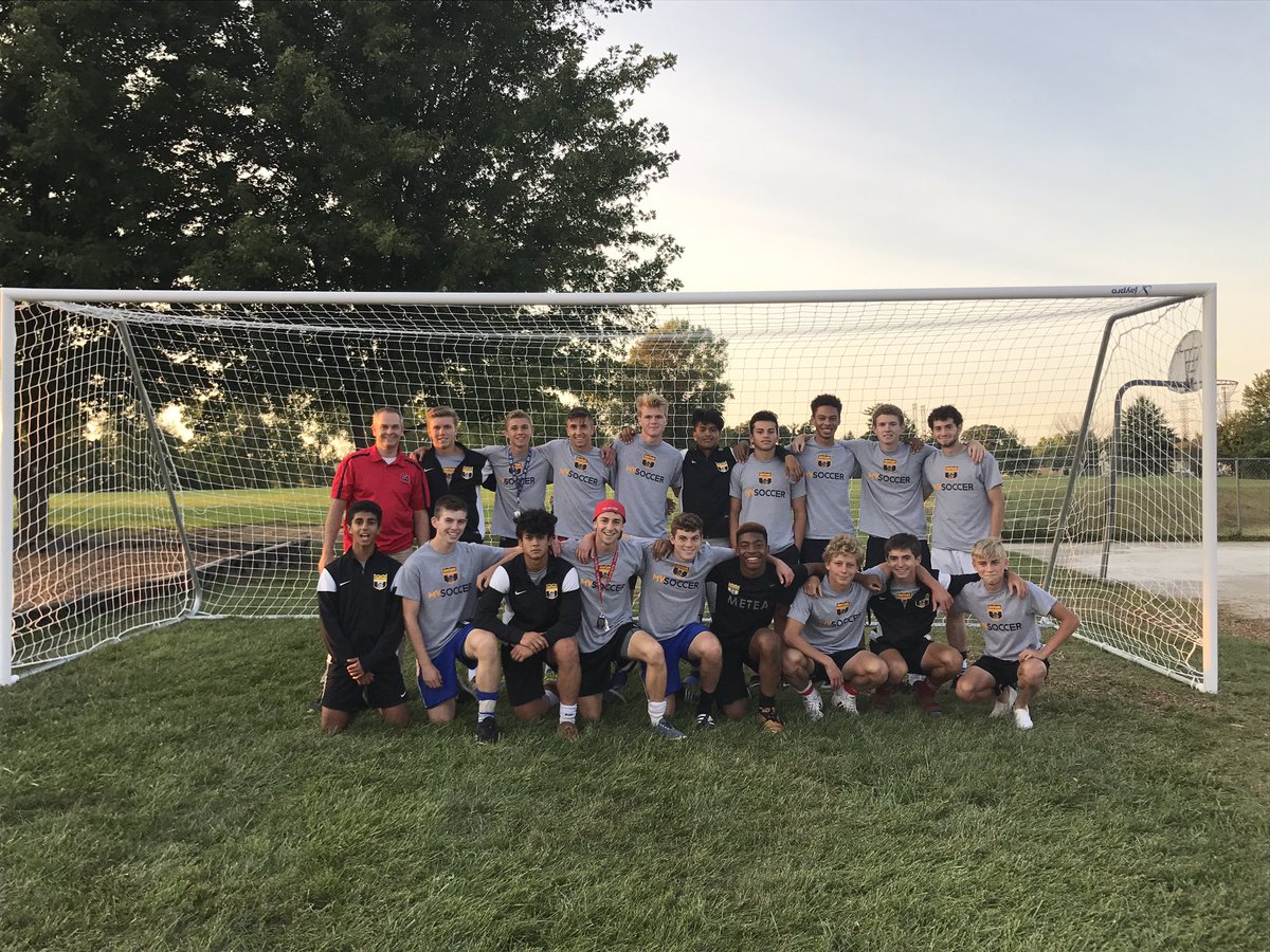 BoysMVSoccer's tweet photo. Varsity soccer constructing goals for Hermes Elementary in Aurora Awesome job donating your time and energy Friday Night #EverythingMatters https://t.co/YVN5g07GdA