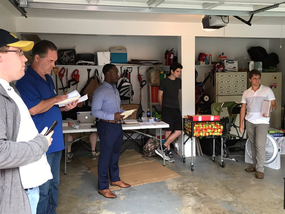 Tanner4Va's tweet photo. Rain or shine, we're out talking to voters! Thank you to the incredible @JenniferBoysko and her team for joining us! #GameOnVA https://t.co/d52mM3ml6w