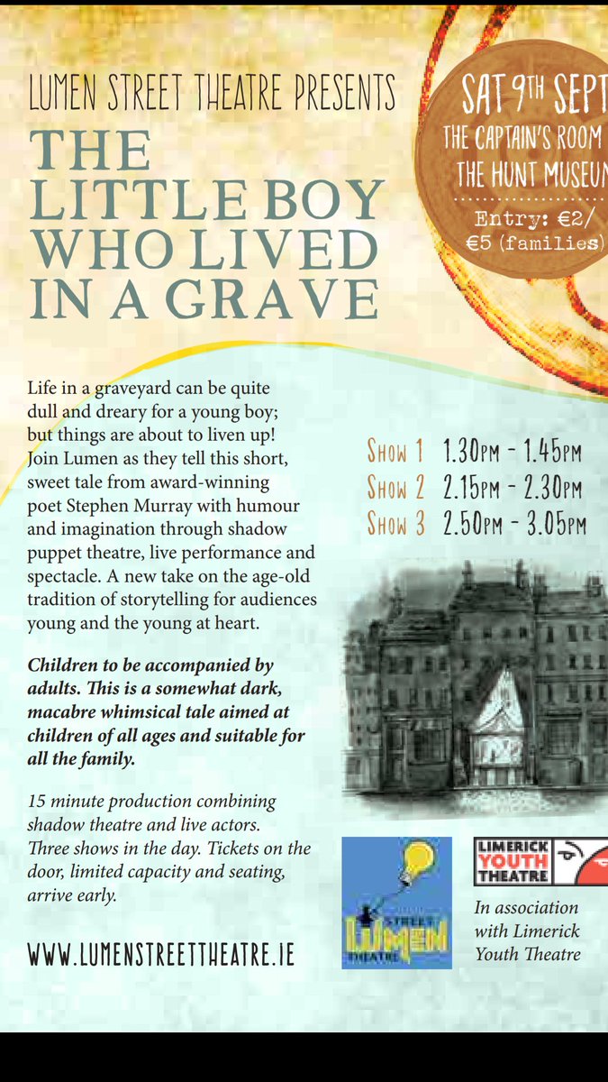 LimerickYT's tweet photo. Come and see us next week. 

@lumensttheatre @LimerickArts @ElementalLmk @HuntMuseum @LimClareETB_FET https://t.co/fiEtU6cllJ