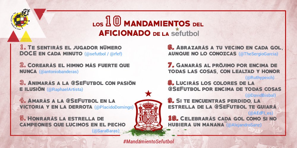 SEFutbol's tweet photo. Habéis sido miles... Hemos recibido #MandamientoSeFutbol increíbles, lo habéis convertido en TT...
¡SOIS LA MEJOR AFICIÓN DEL MUNDO! 🔝🙌🏻🔝🙌🏻 https://t.co/RVQTVVPeHT