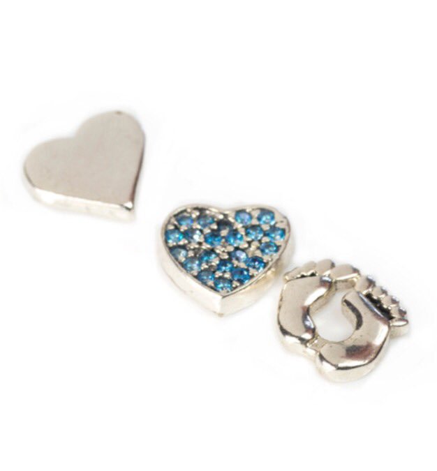 RT EncantoJeweller "New baby #sterlingsilver #charm set. #personalise the #heart charm 😊 "