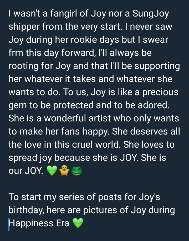 yejiapsabitubii's tweet photo. We wish you all the best, our Joy! Much love from your bbyu faaaaam. 🎊🎉🎂💚  #HappyJoyDay #ParkSooYoung #Joy #RedVelvet #ReVeluv https://t.co/3Ni0DtqnFs