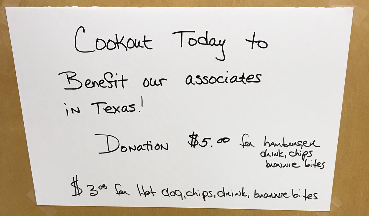 ScottATavegia's tweet photo. Our team @HomeDepot2505 is raising money 💰 for our families in Texas!  Cookout &amp; Donations go directly to employees in need! #MA4Texas https://t.co/r036LzV0JK