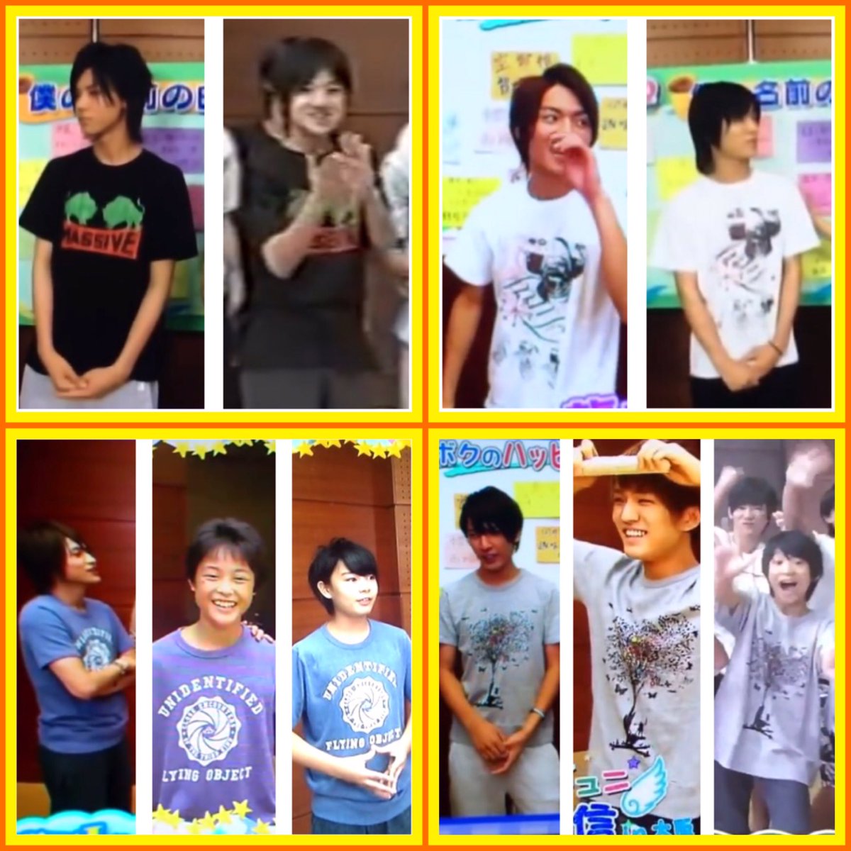 jij327_lo's tweet photo. 関西Jr.Tシャツヒストリー👕✨
（ソースは全てyoutubeのためTシャツの流れ、順番は不完全です。抜け漏れご了承ください。）

関ジュにおけるTシャツの持ちの良さはみなさんご推察の通りですね

7WESTお揃買いすぎなのと菊さんのTシャツが陸君に受け継がれてるのは胸熱すぎる… https://t.co/3blTWnHtnq
