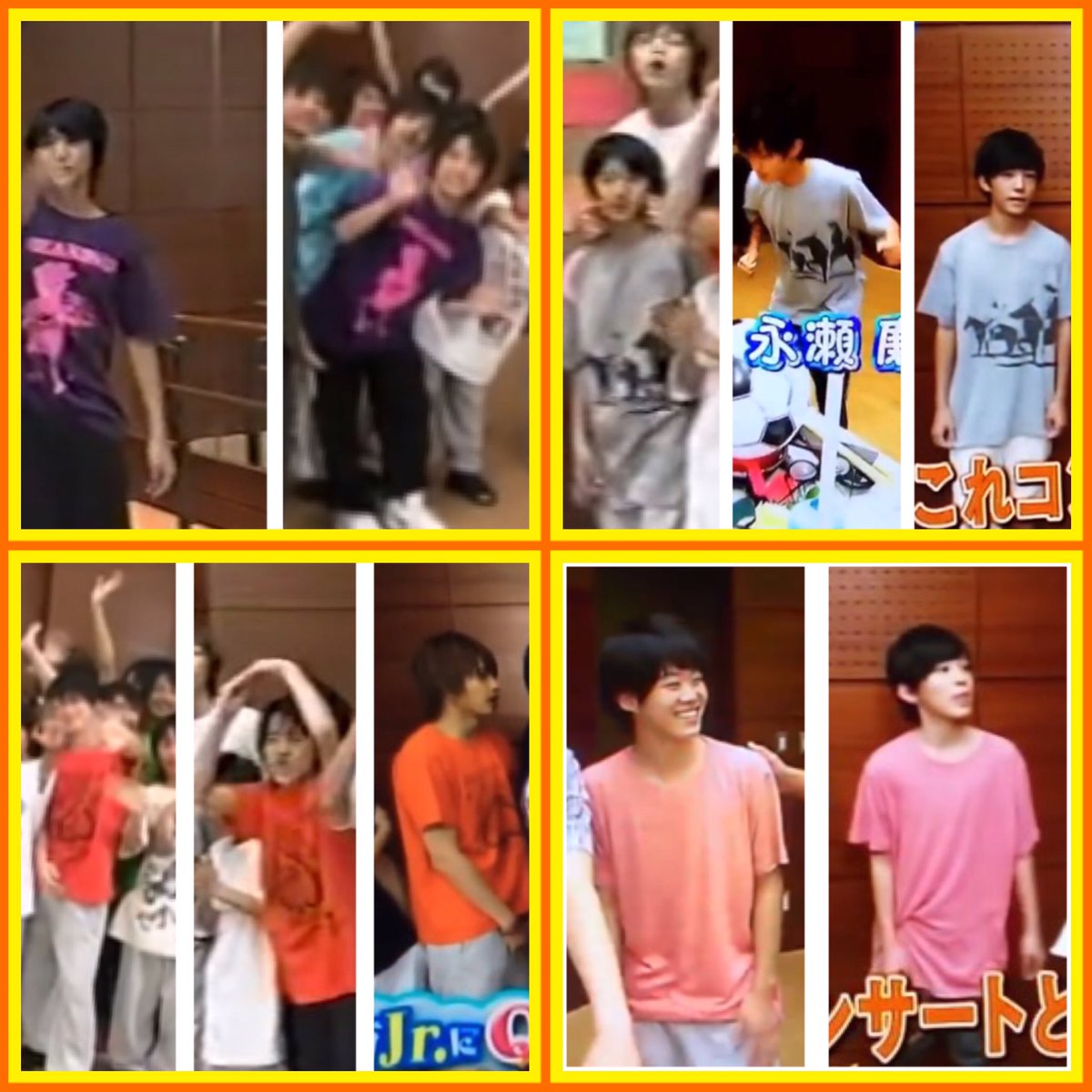 jij327_lo's tweet photo. 関西Jr.Tシャツヒストリー👕✨
（ソースは全てyoutubeのためTシャツの流れ、順番は不完全です。抜け漏れご了承ください。）

関ジュにおけるTシャツの持ちの良さはみなさんご推察の通りですね

7WESTお揃買いすぎなのと菊さんのTシャツが陸君に受け継がれてるのは胸熱すぎる… https://t.co/3blTWnHtnq