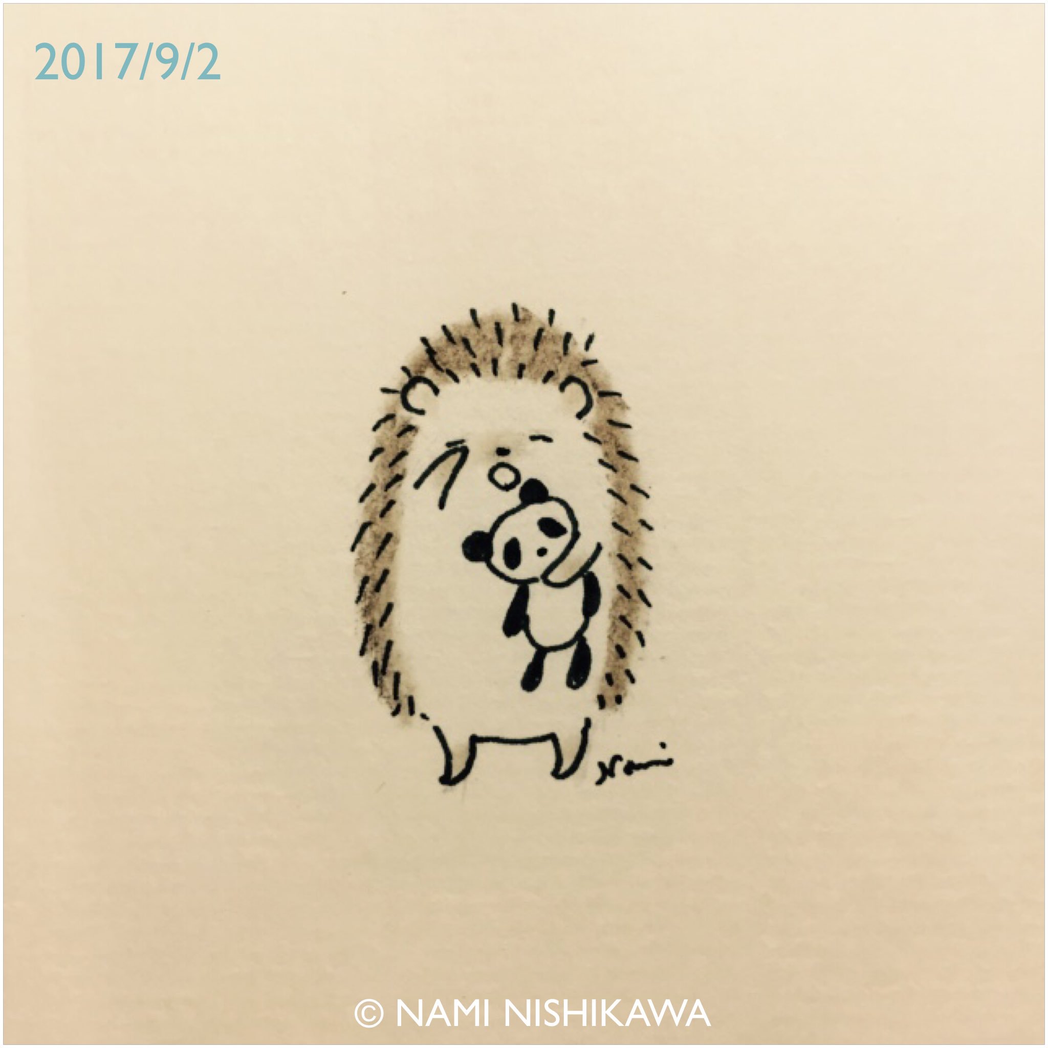 にしかわなみ なみはりねずみ 1267 眠たいよ I M Sleepy Illustration Hedgehog イラスト ハリネズミ なみはりねずみ