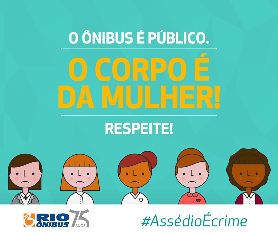 rioonibus's tweet photo. Assédio é CRIME e a culpa NUNCA é da vítima. #ONIBUSSEMASSEDIO 

Disque 180.
Onde encontrar uma Delegacia da Mulher: https://t.co/X7lrFG3tFb https://t.co/nIkaixDHk4