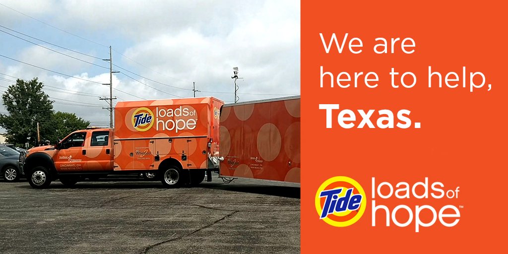 tide's tweet photo. Tide Loads of Hope is here to help. We'll wash your clothes for free  daily from 9am - 5pm at Walmart (2401 TX-35 BUS, Rockport, TX). https://t.co/NBvO4sXWru
