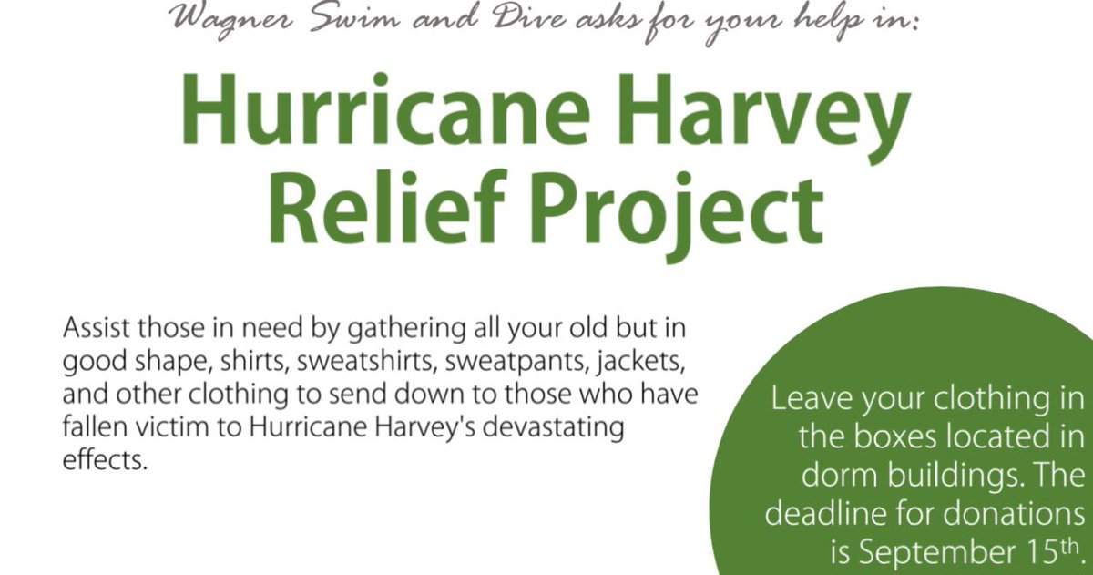If you are able to donate, boxes are available through September 15th in the Spiro Sports Center &amp; campus dorms #HarveyRecovery #NECPride