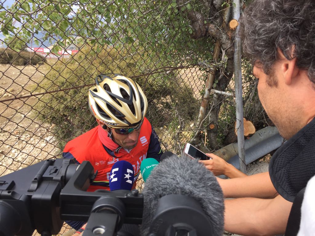 #LV2017 ST14 - <a href="/vincenzonibali/">Vincenzo Nibali</a> takes third place at La Pandera.  💪