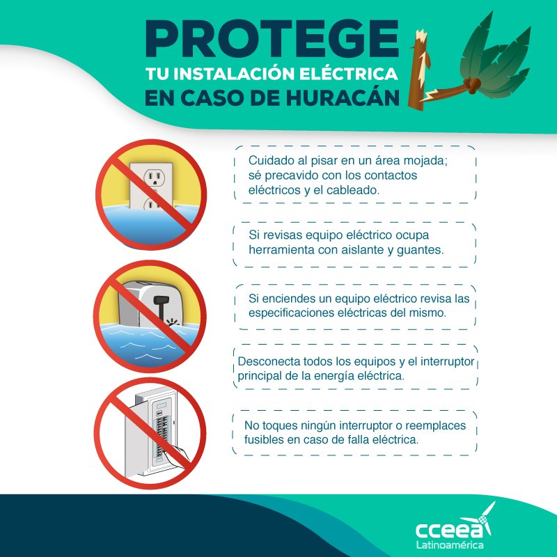 CCEEA's tweet photo. Te compartimos algunas recomendaciones para esta temporada de huracanes y tormentas. #TipsCCEEA ⛈️ https://t.co/gnMx1Z5Uxm
