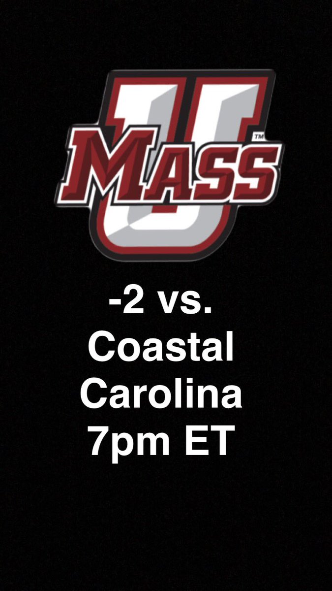 _TheReporters's tweet photo. We're 1-0! Many lines in play today... however our #SafeSpread is #UMass -2 vs #CoastalCarolina game starts @ 7pm ET! -KB https://t.co/hkrKKvZxr6