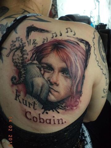 Kurt Cobain tattoo from today The huge bruise at