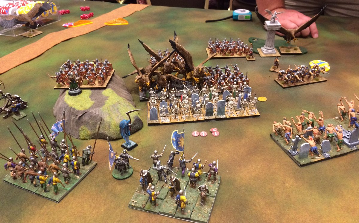 TableTopDave's tweet image. Kings of War tournament round 1. My opponent slaughtered me. @strategicon