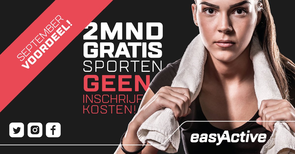 EasyActive6700's tweet photo. In de maand september schrijven nieuwe leden gratis in en sporten ze de eerste twee maanden gratis! #easyactive https://t.co/XGoHXfZkpz https://t.co/dZSQylkH6X