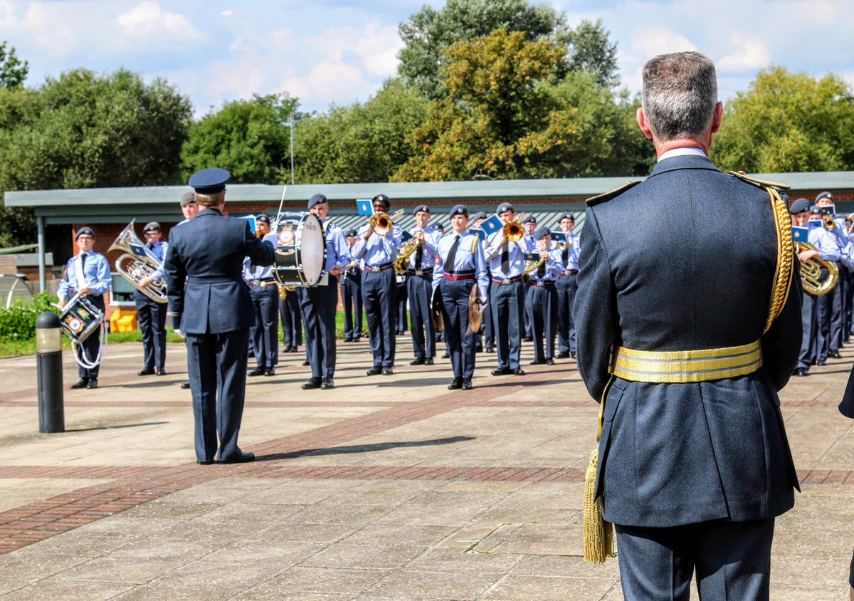 aircadetsmusic's tweet photo. Today the National Marching Band performed in front of @ChiefofAirStaff at RAF Northolt! We hope you enjoyed our performance, Sir! https://t.co/9ZMahgLfvK