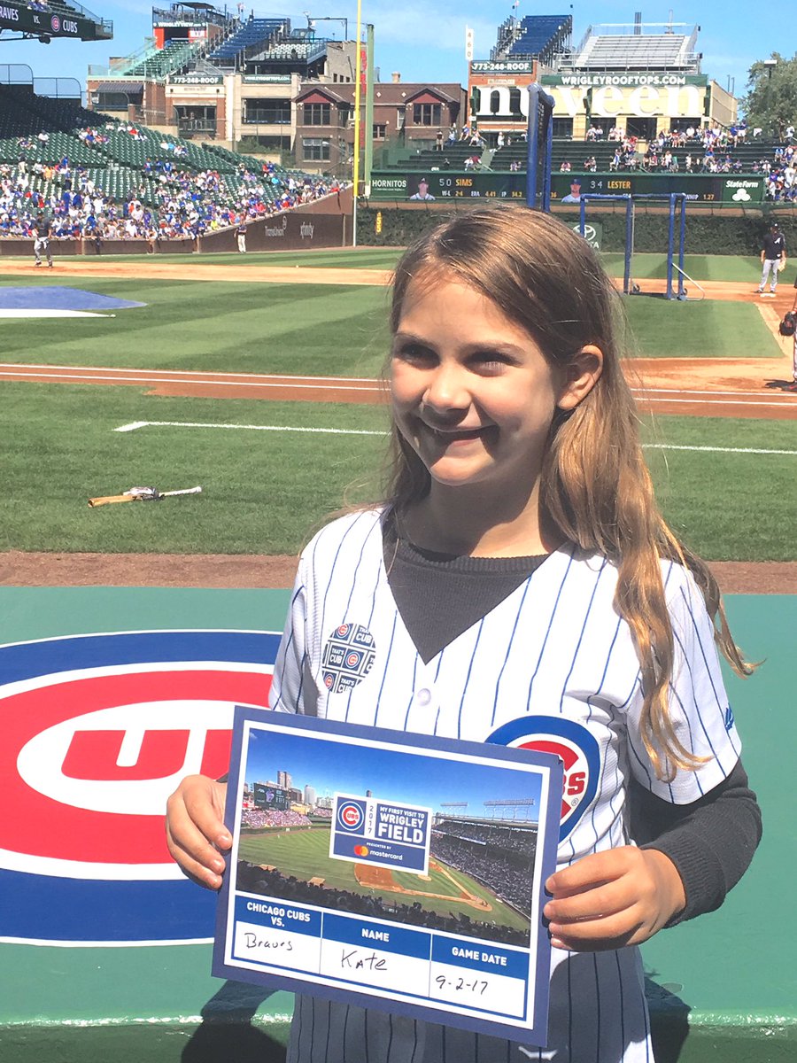Cherloeffel's tweet photo. Throughout the seasons, she's cried tears of joy and tears of pain. Kate's from North Carolina and a Cubbies Fan for life. #GoCubsGo @Cubs https://t.co/pfcLWrkOq0