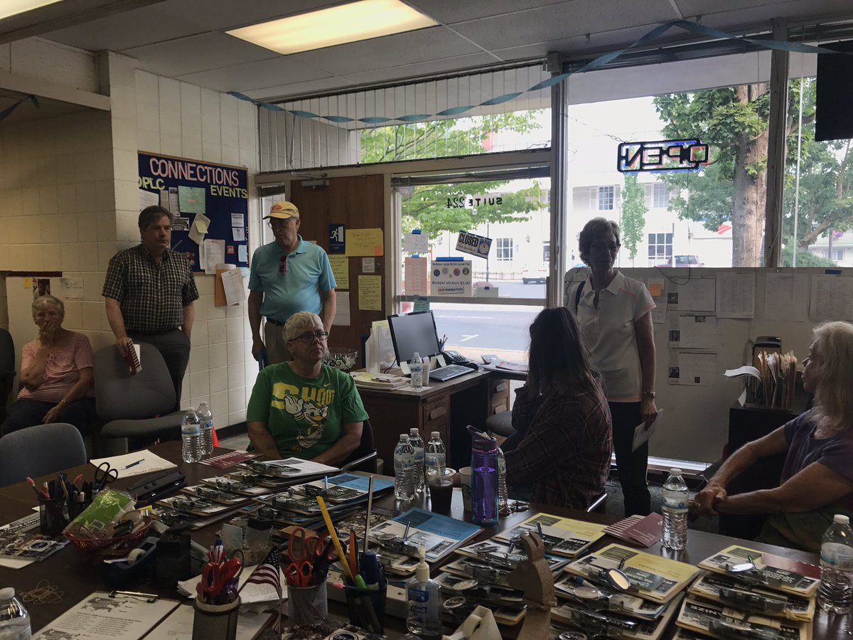 ORDems's tweet photo. Representative Nancy Nathanson firing up volunteers in Lane County today! #OREGONize #riseandorganize https://t.co/9Koh6CHcY4