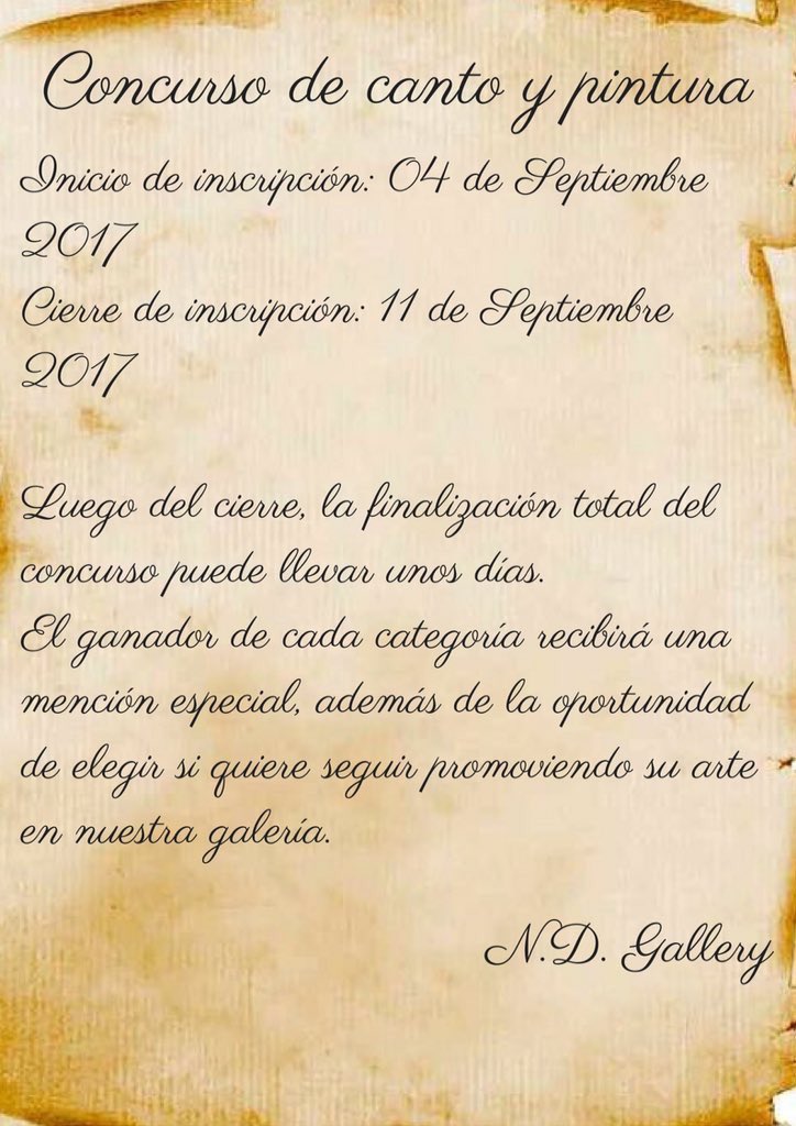 ¡La fecha de inicio ya esta pronta! Esperamos que les atraiga la idea y esperamos sus representaciones artísticas.