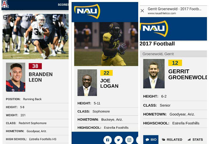 EFWolvesFball's tweet photo. Good luck to these 3 Estrella Foothills Alumni playing on opposing teams in tonight's UofA vs NAU. #WolfpackFamily https://t.co/psN7tJ4SVS